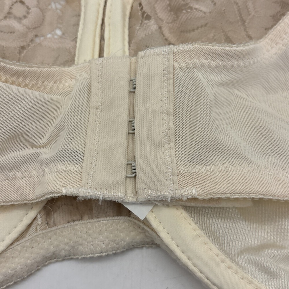 vintage Vanity Fair underwire bra 46D satin and lace sheer ivory 75-165 - Picture 5 of 9